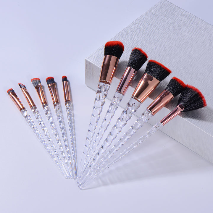 ✨ Nylon Spiral Unicorn Design Makeup Brush Set (10-Piece) 💄💎