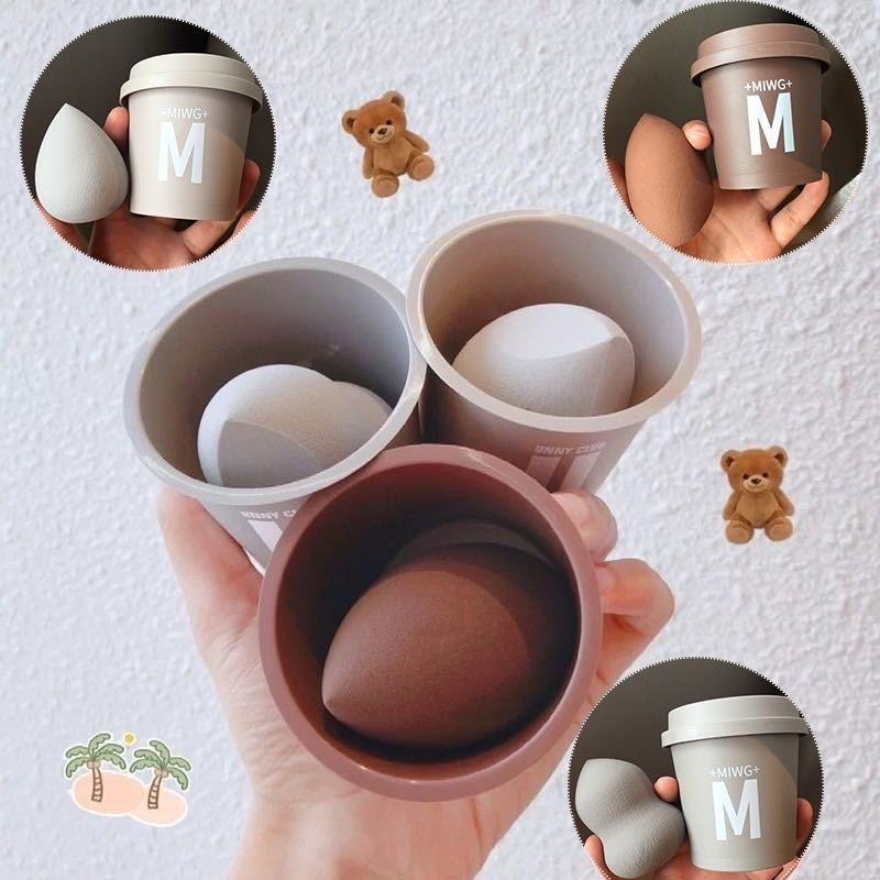 ☕💄 Coffee Canister Beauty Egg | Super Soft Wet & Dry Makeup Puff