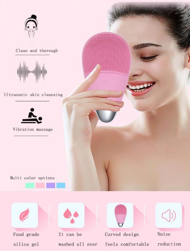 🧼💗 Electric Silicone Facial Cleansing Brush | Ultrasonic Deep Cleanser