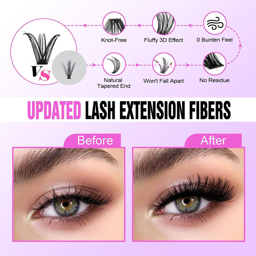 👁️✨ 30D/40D False Eyelashes Mixed Suit – 14 Rows Lash Extension Kit