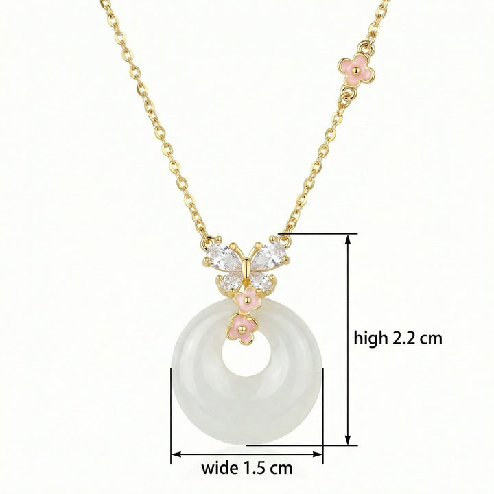 ✨ 925 Sterling Silver White Jade Butterfly Necklace