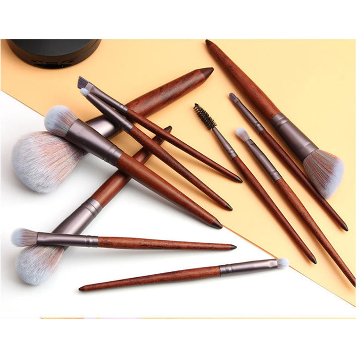 ✨ Color Fiber Hair Makeup Brush — Wooden Handle Beauty Tool 💄