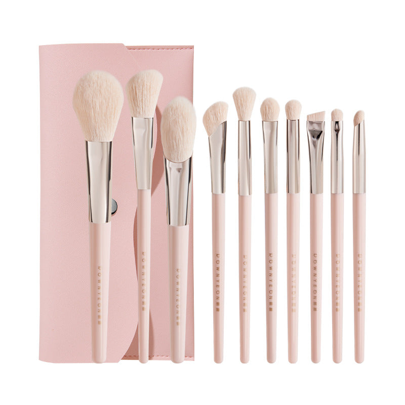 ✨ 10-Piece Portable Makeup Brush Set — Fiber Wool Beauty Tools 💄
