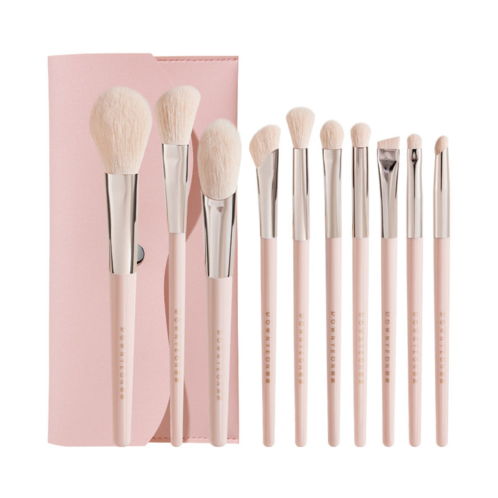 ✨ 10-Piece Portable Makeup Brush Set — Fiber Wool Beauty Tools 💄