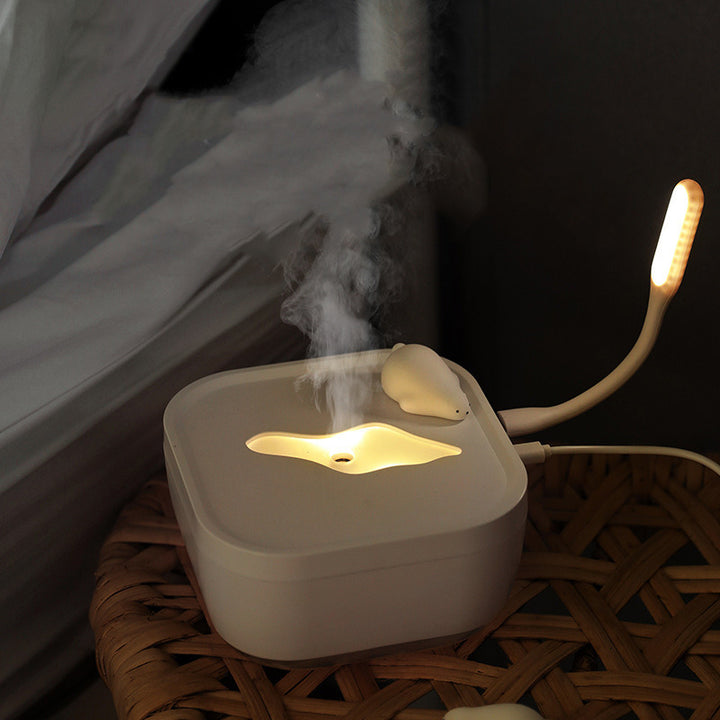 🐻💧 Cute Polar Bear Humidifier | 700ML USB Ultrasonic Mist Maker with Touch Control