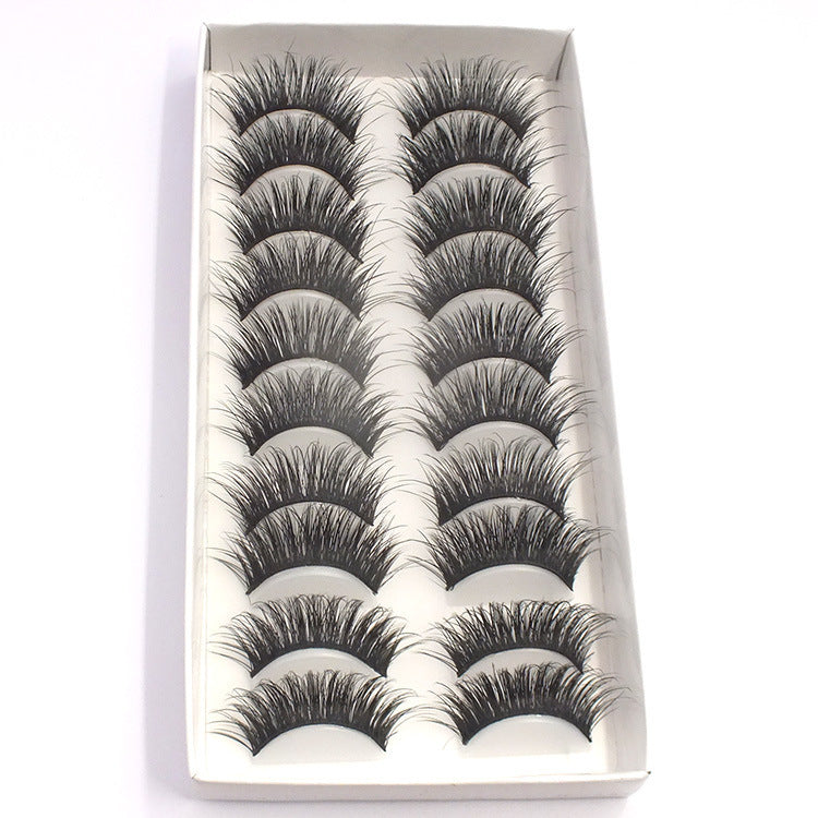 👁️✨ Artificial Eyelashes – Multi-Pair Handmade False Lashes Set (10 Pairs)