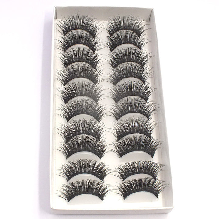 👁️✨ Artificial Eyelashes – Multi-Pair Handmade False Lashes Set (10 Pairs)