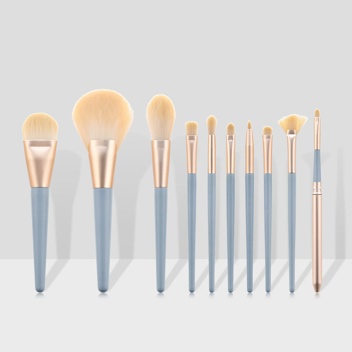 ✨ 10-Piece Beauty Makeup Brush Set — Wooden Handle Tools 💄