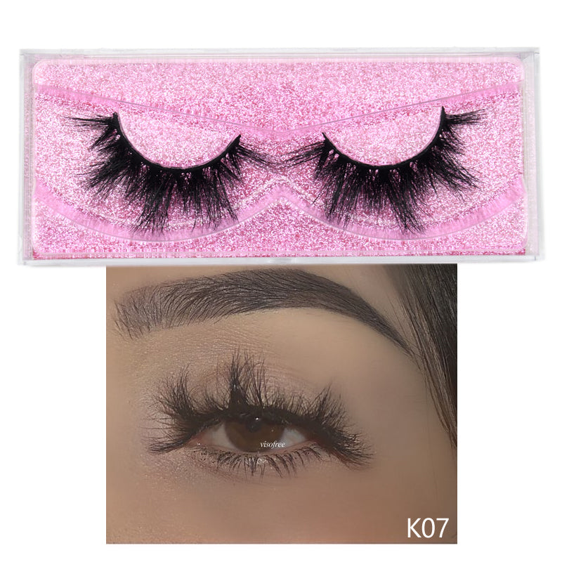 👁️✨ 3D False Eyelashes – Reusable Glam Lash Set with Pink Glitter Box