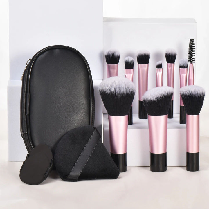 ✨ Mini Makeup Brush Set with Storage Bag — Soft Travel Beauty Kit 💄