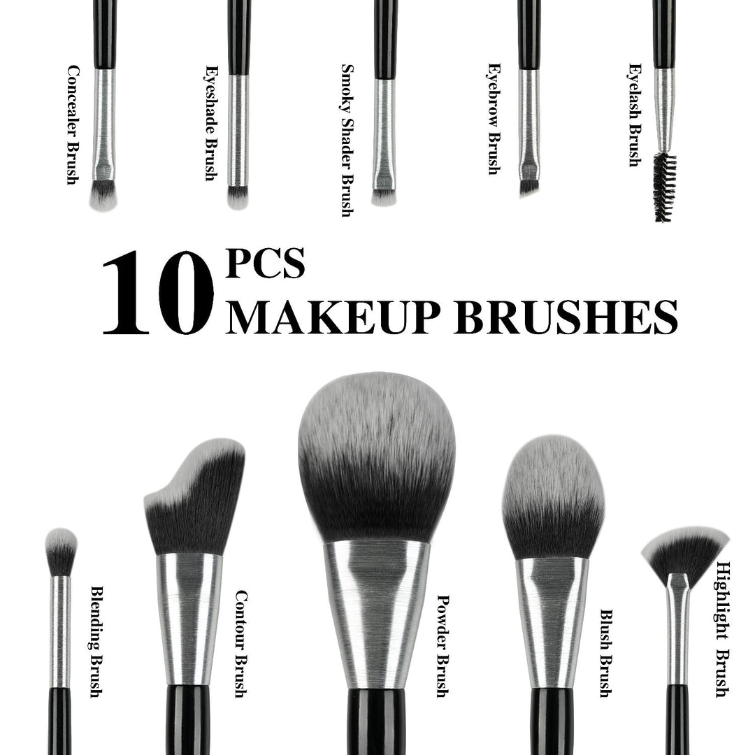 ✨ 10-Piece Professional Makeup Brush Set — New Design Brushed Tube 💄