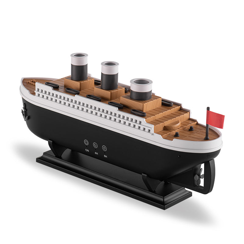 🚢💧 Steamship Diffuser | LED Humidifier with 7-Color Lights & Remote ✨