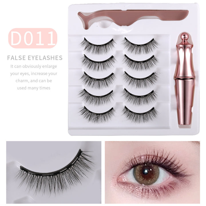 🧲👁️ Mink Magnetic Eyelashes – 5 Pairs Reusable False Lashes Set with Eyeliner & Tweezers