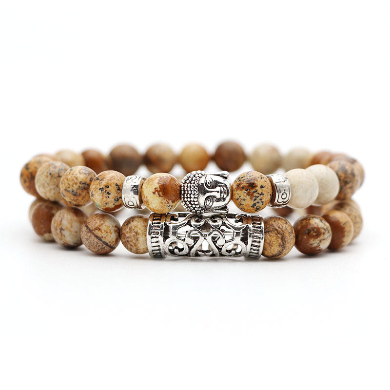 Volcanic Stone & Tiger Eye Bracelet Set