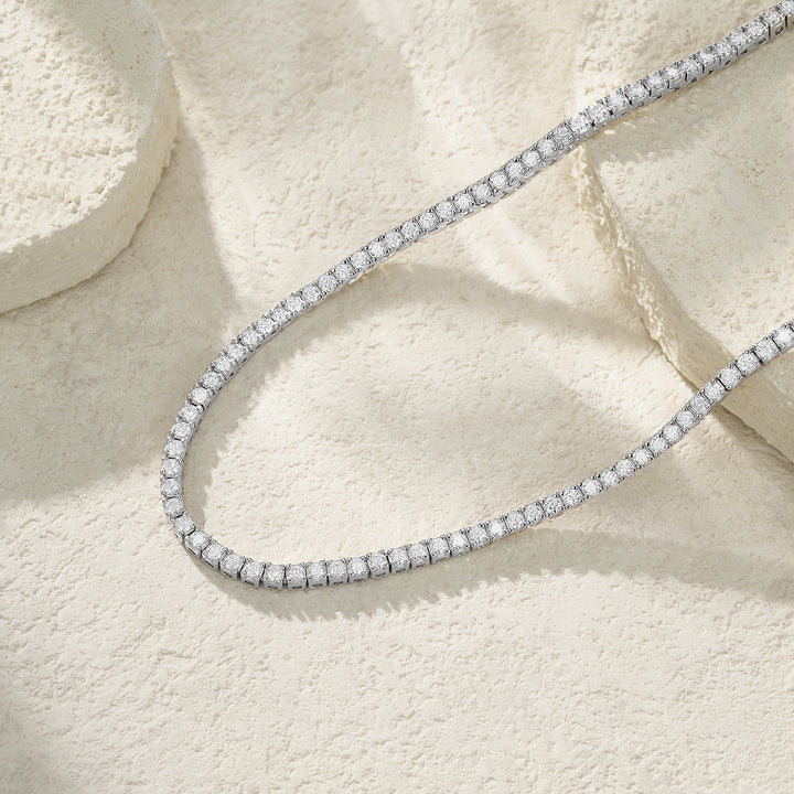 💎 Luxury Minimalist Pendant Necklace – Platinum & Gold-Plated S925 Silver with Moissanite 💎