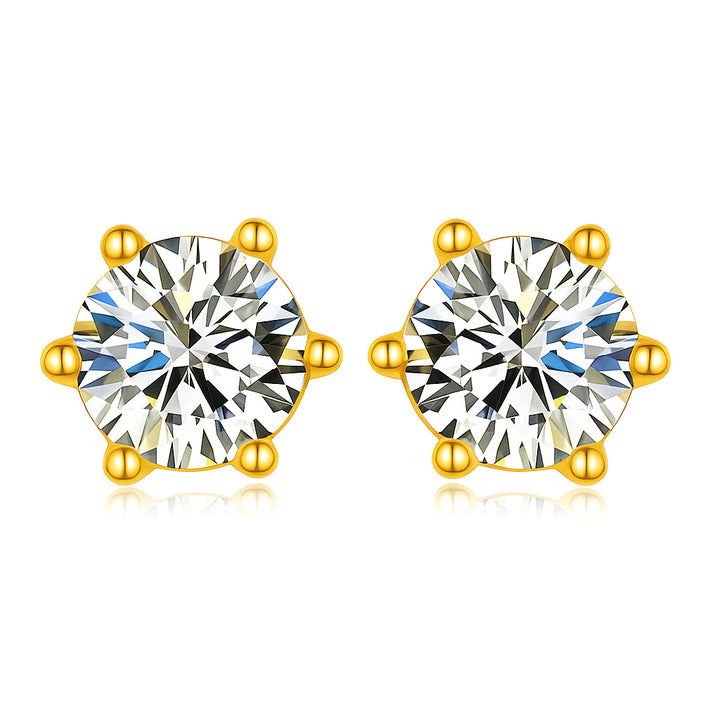 ✨ S925 Sterling Silver Six-Prong Moissanite Stud Earrings – Minimalist Modern Design ✨