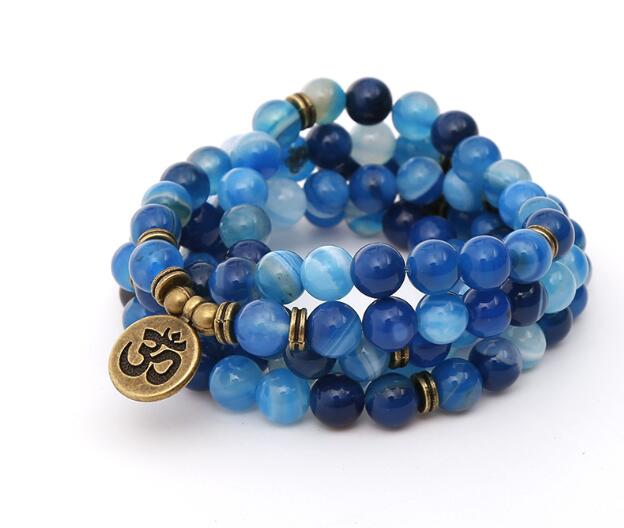 Silver Lotus Pendant Buddha Bead Bracelet – Spiritual Yoga Jewelry