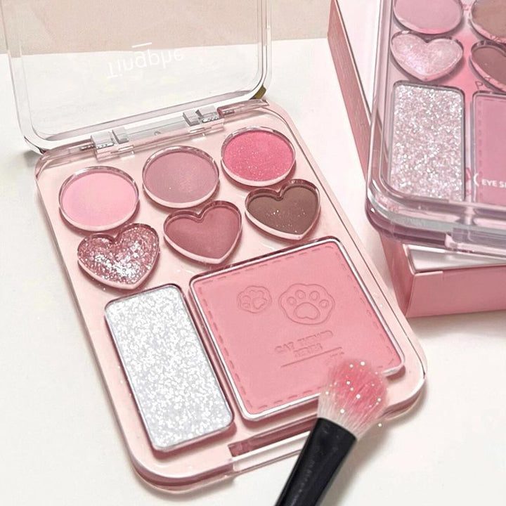 💖 Heart Eyeshadow Palette – All-in-One Matte, Blush & Highlight Makeup Set ✨