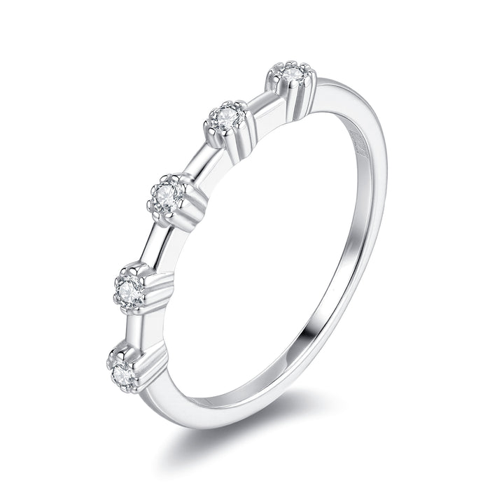 Luxury Minimalist Moissanite Ring – Platinum-Plated S925 Silver, GRA Certified, Lightweight