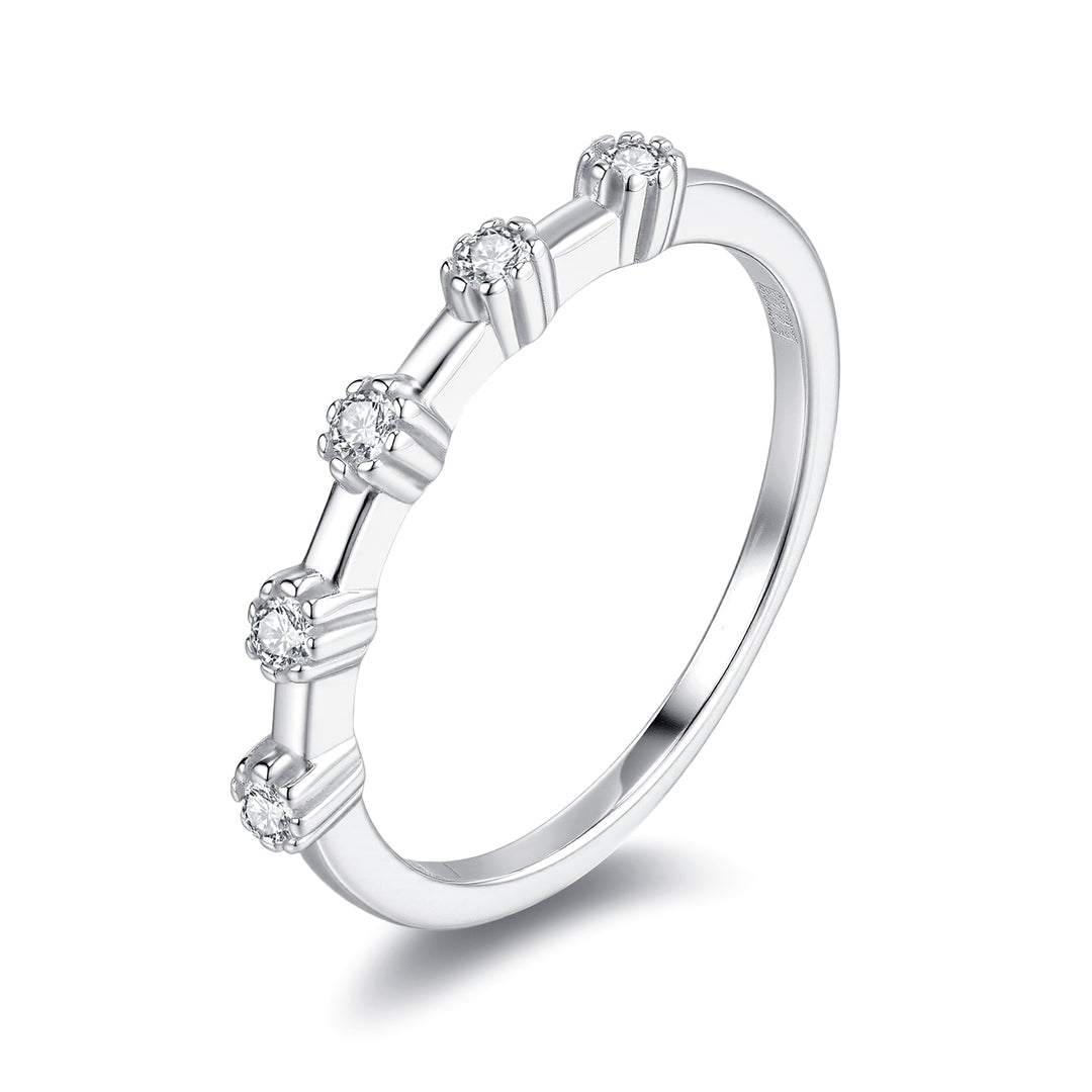 Luxury Minimalist Moissanite Ring – Platinum-Plated S925 Silver, GRA Certified, Lightweight