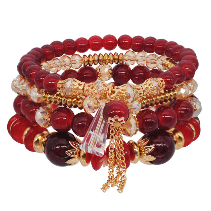 Ethnic Style Tassel Bracelet – Mixed Material Design