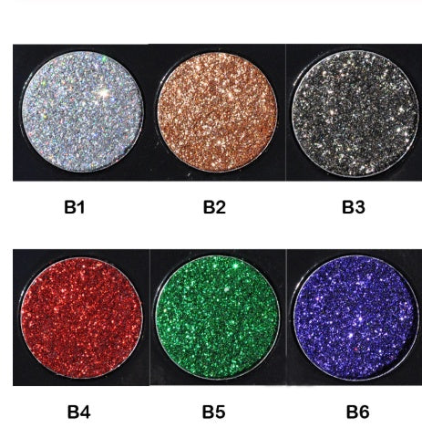✨ Sequin Eyeshadow Palette – 6 Color Glitter & Matte Travel Makeup Kit 💄