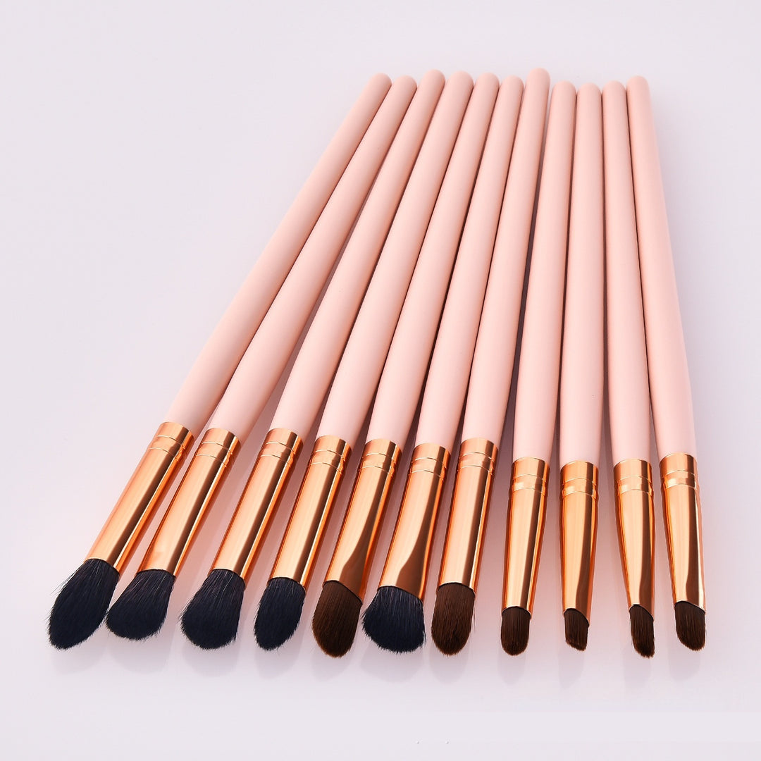 ✨ 11-Piece Wooden Handle Gold Makeup Brush Set 💄