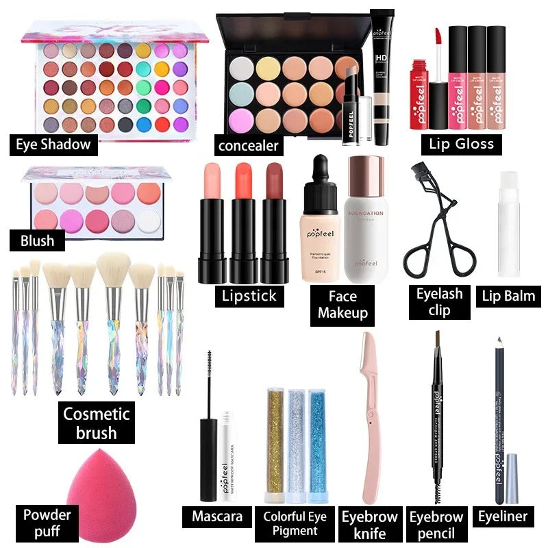 🎁 Beginner Makeup Set Complete Kit – Natural Nude Light Makeup Gift Box 💄