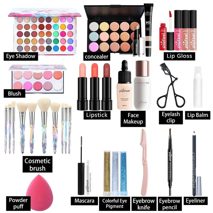 🎁 Beginner Makeup Set Complete Kit – Natural Nude Light Makeup Gift Box 💄