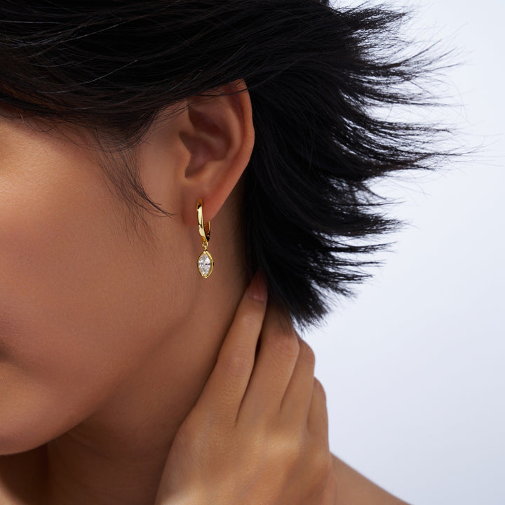 uxury Minimalist Oval Moissanite Earrings – Gold-Plated S925 Silver