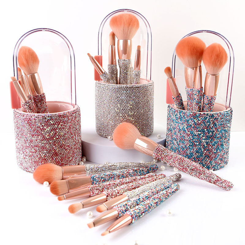 ✨ High-End 8-Piece Diamond-Encrusted Makeup Brush Set 💎💄