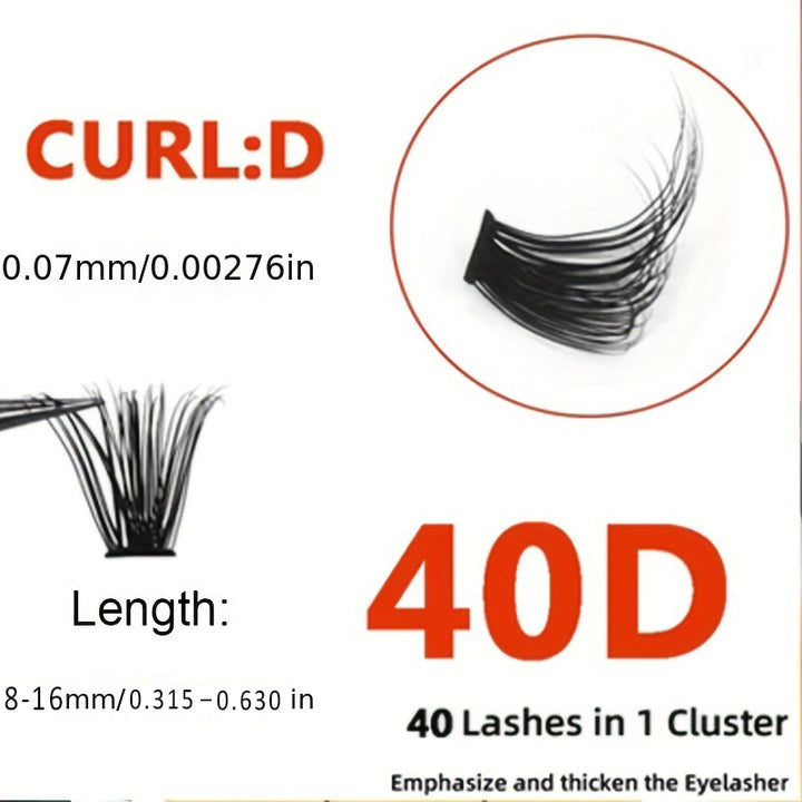 👁️✨ 5 Rows of 40D Cluster Segmented Lashes – DIY Lash Extension Set