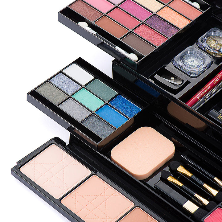 💄 36-Color Eye Makeup Set – Eyeshadow, Blush, Contour, Lip Gloss & Full Face Kit (Black Case) ✨