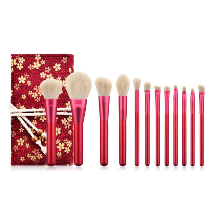 ✨ 12-Piece Red Makeup Brush Set — Beauty Tools Kit 💄❤️