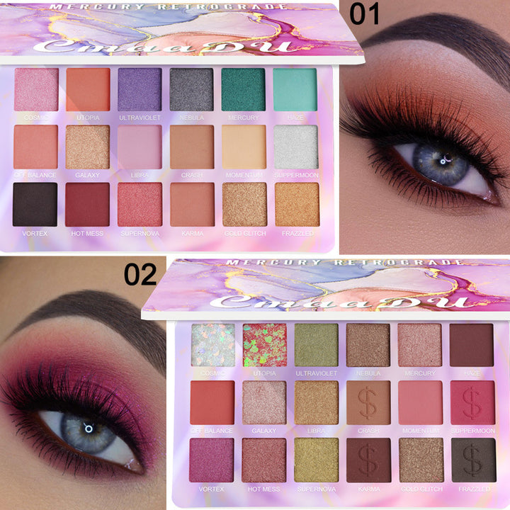 ✨ 18 Colors EVA Glitter Eyeshadow Palette – Full Coverage Shimmer Makeup Set 💄