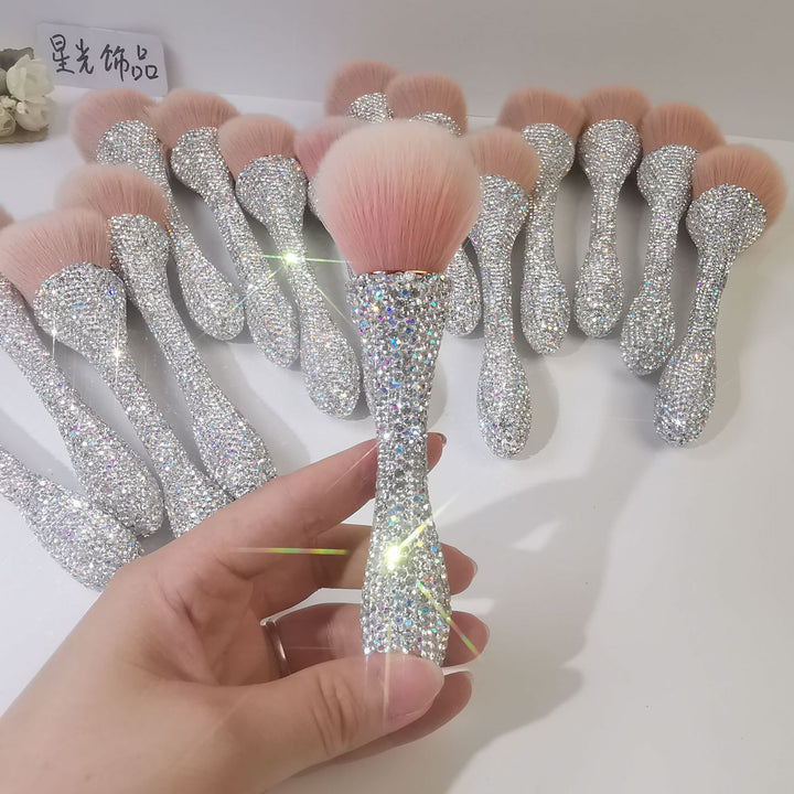 ✨ Diamond-Encrusted Mini Small Waist Makeup Brush — Single Beauty Tool 💄💎