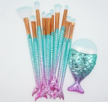 🧜‍♀️✨ 11-Piece Gorgeous Mermaid Makeup Brush Set 💄