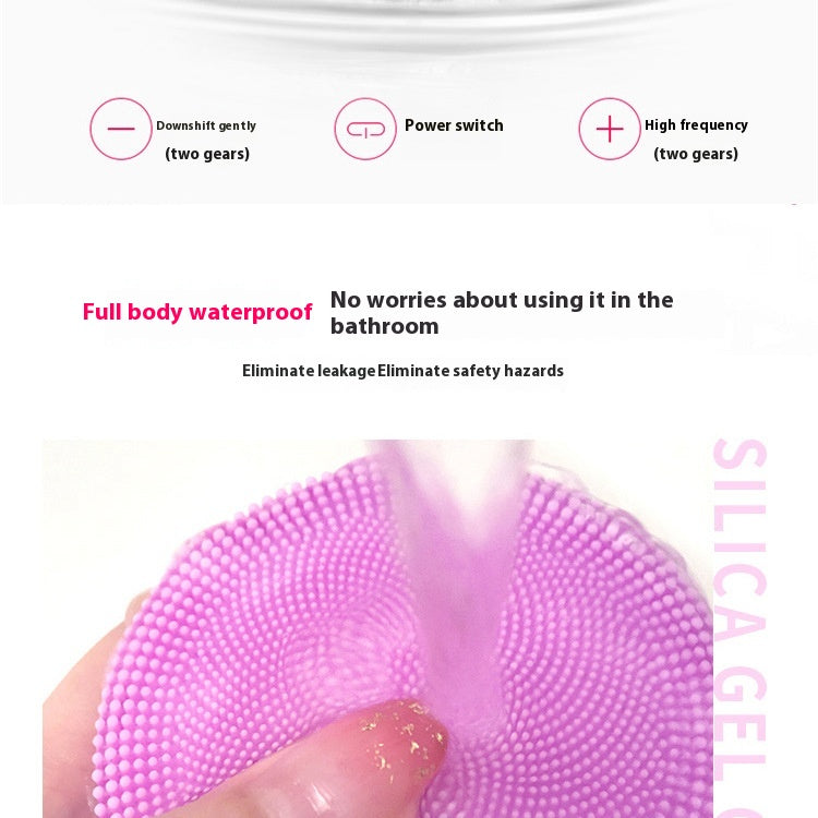 💖🧼 Electric Silicone Cleansing Instrument Ring | Ultrasonic Facial Cleanser
