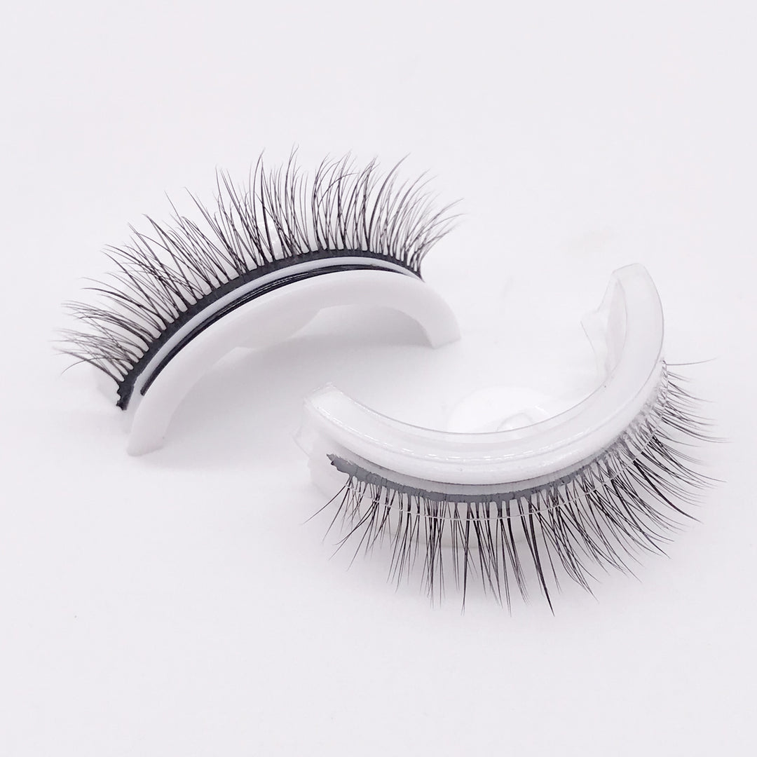 👁️✨ Reusable 3D Mink Lashes – Self-Adhesive Natural False Eyelashes (Glue-Free Silk Style)