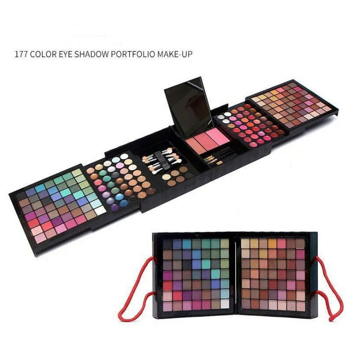 ✨ 177-Color Deluxe Eyeshadow & Bronzing Palette – All-in-One Makeup Set (White Edition) ✨