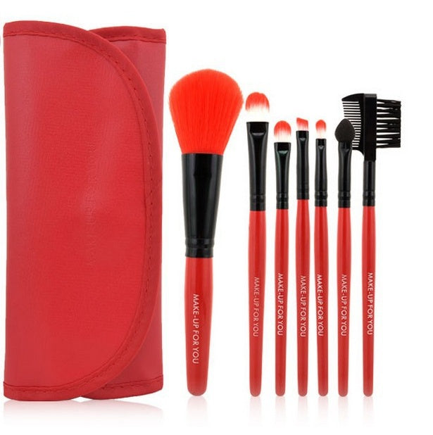✨ 7-Piece Makeup Brush Set with Bag — Portable Beauty Tools 💄