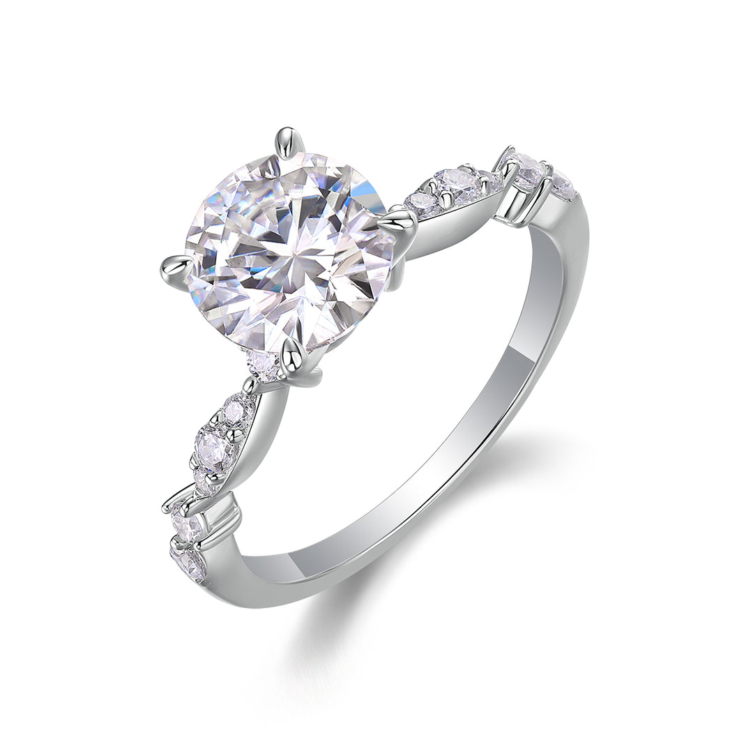 💎 2-Carat Moissanite Minimalist Ring – Platinum-Plated S925 Silver (2.4g, Sizes 5–9) 💎