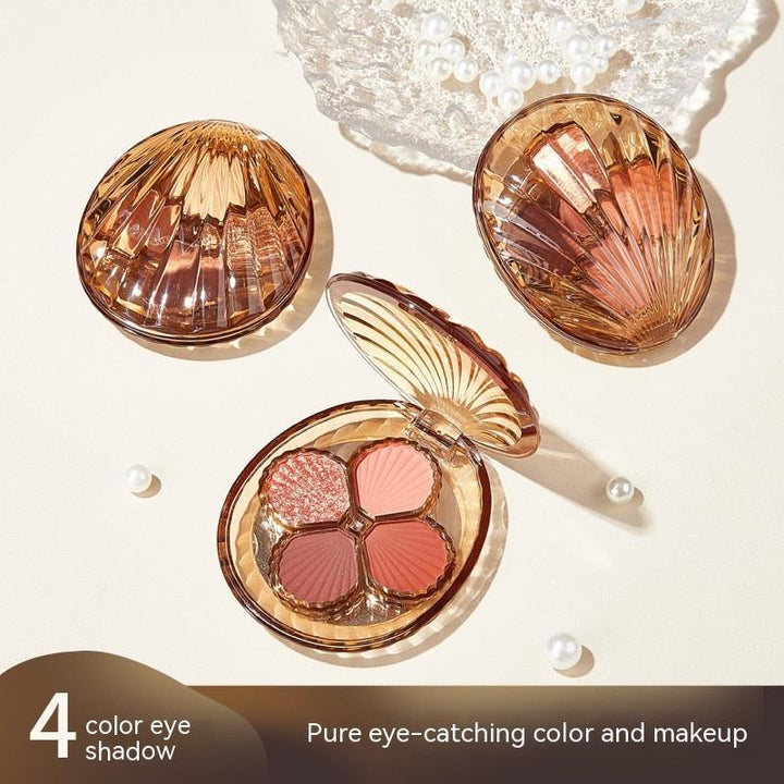 🤎 Color Rendering 4-Color Eyeshadow Palette – Long-Lasting Brown & Warm Tone Makeup Set ✨