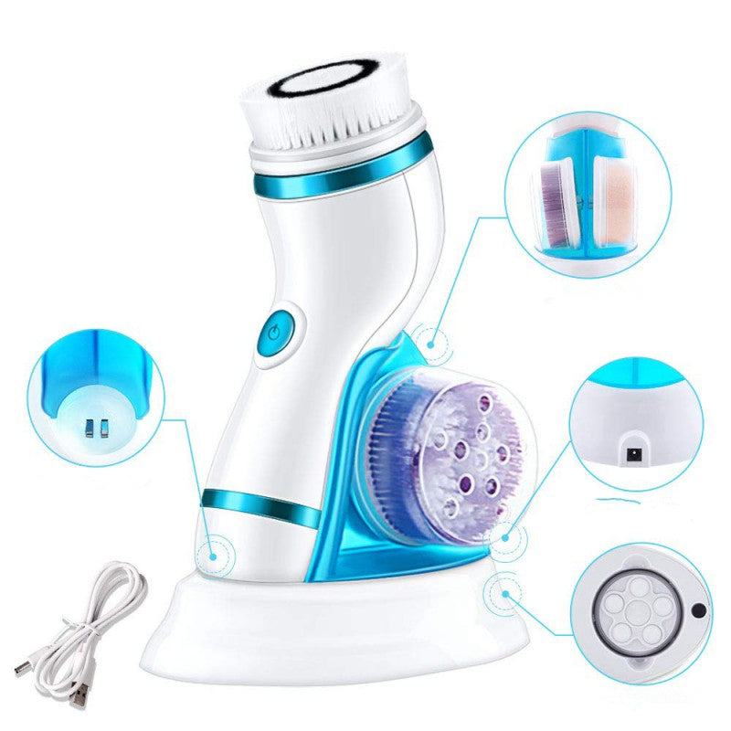 💖🧼 Electric Silicone Facial Cleanser | Ultrasonic Pore Cleansing Beauty Device