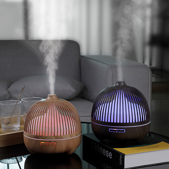 🐦🏺 Birdcage Aromatherapy Humidifier | Hollow Wood Grain Ultrasonic Diffuser 🌿✨