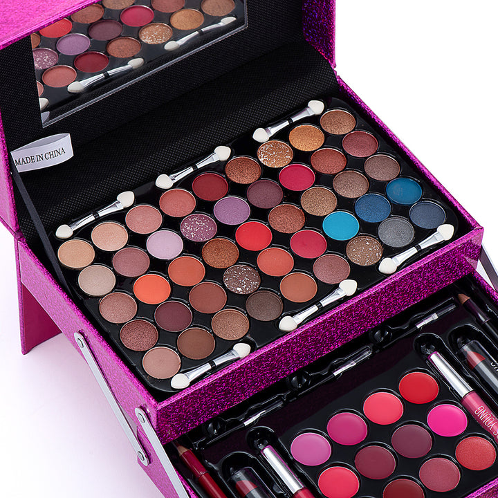 ✨ All-in-One Makeup Set – Eyeshadow, Lipstick, Lip Gloss & Blush Palette Kit ✨