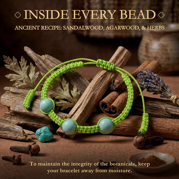 Chinese Herbal Metal Bead Bracelet – Lightweight Traditional Style Jewelry