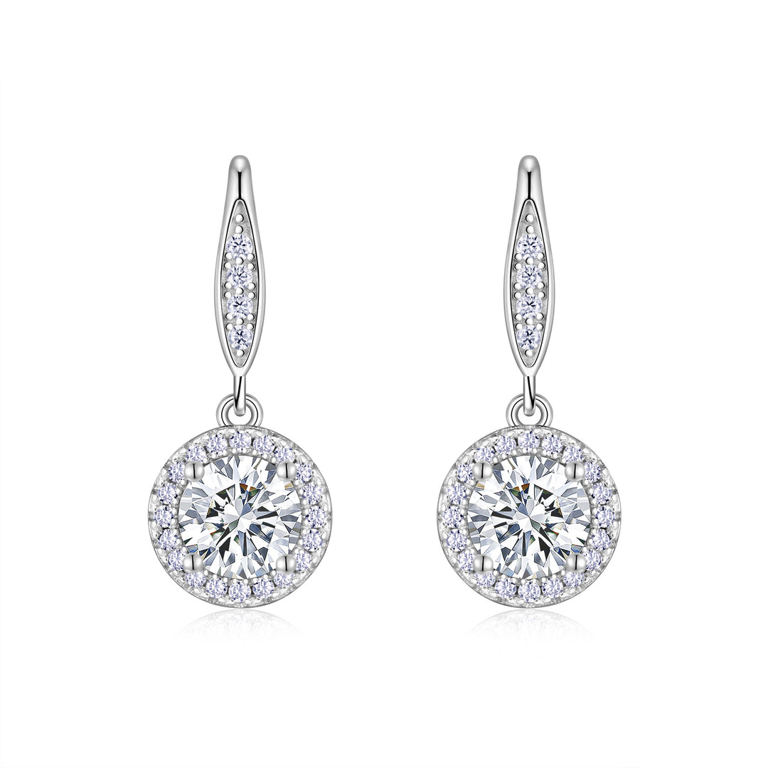 Luxury Minimalist 1-Carat Morganite Earrings – Platinum-Plated S925 Silver