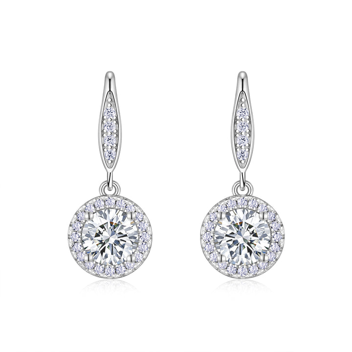Luxury Minimalist 1-Carat Morganite Earrings – Platinum-Plated S925 Silver