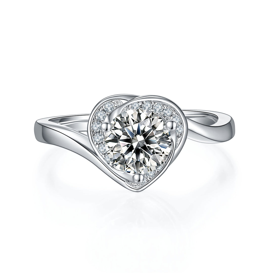 💍 1-Carat Moissanite Minimalist Ring – Platinum-Plated S925 Silver (2.9g, Sizes 5–9) 💍